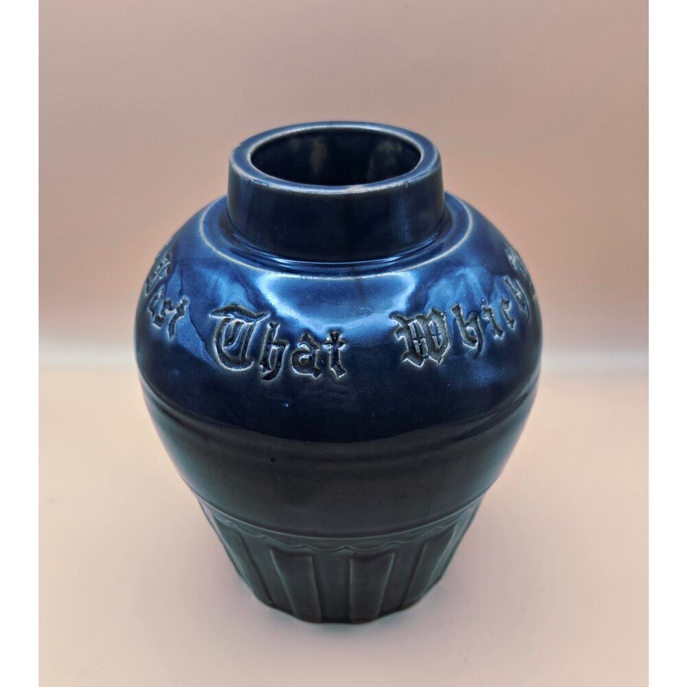 VTG Atmore's Cobalt Bue Stoneware Crock Pre-Loved Condition